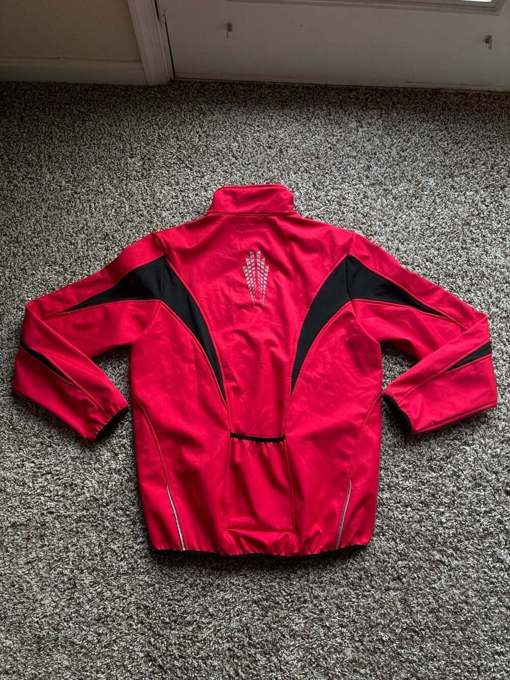 Arsuxeo Winter Thermal Softshell Cycling Jacket Red and Black Windproof Fleece
